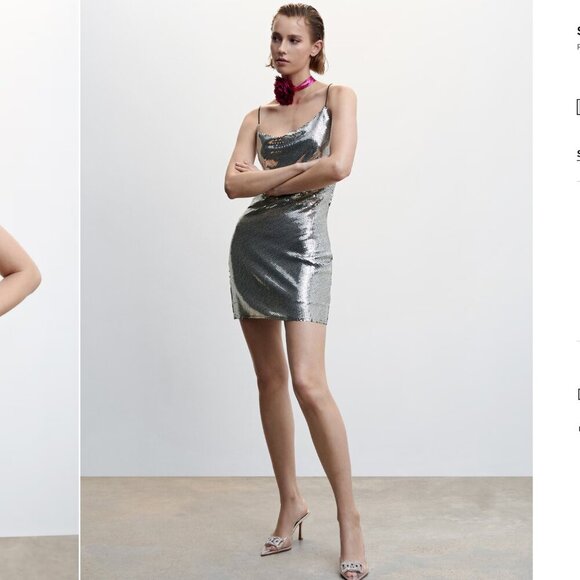 MANGO Sequin wrap dress Size L NEW WITH TAG! - Picture 2 of 6